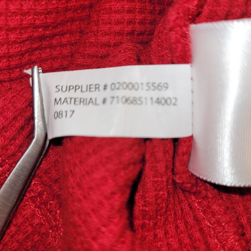 Polo Ralph‎ Lauren Hoodie M Red Waffle Knit Pony Logo-100% Cotton